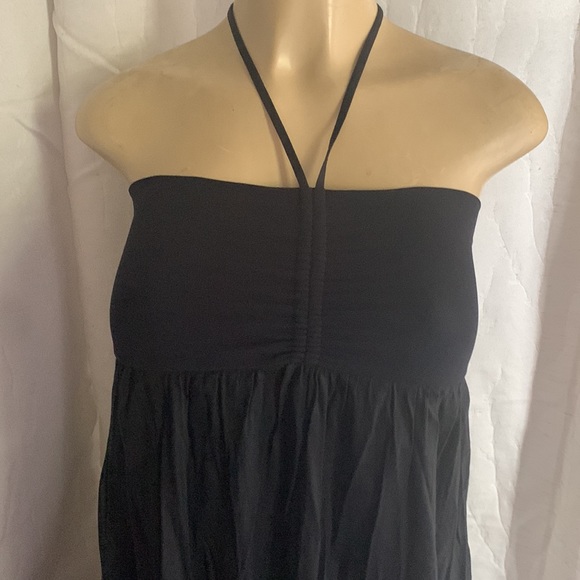 Theory Linen Viscose Elastane Tiered Halter Midi Dress O/S - Picture 3 of 7